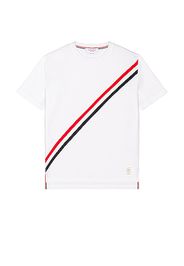 Thom Browne Diagonal Stripe Tee in White