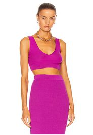 TOM FORD Cashmere Rib V Neck Bra in Fuchsia