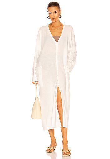 Toteme Fine Cotton Beach Dress in White