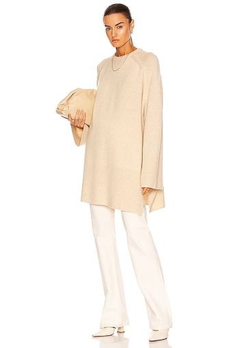 Toteme Merino Camel Slit Knit Sweater in Cream