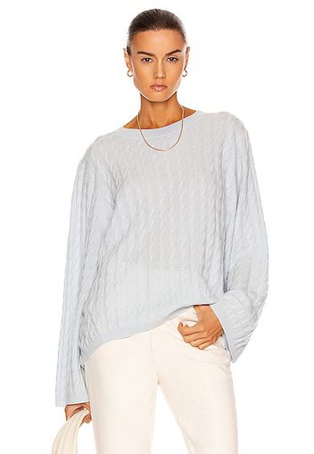 Toteme Cashmere Cable Knit Sweater in Baby Blue
