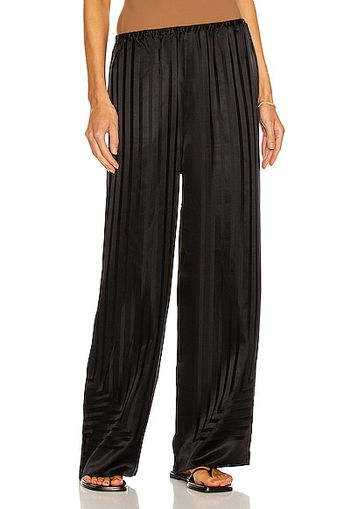 Toteme Monogram Silk Beach Slacks in Black