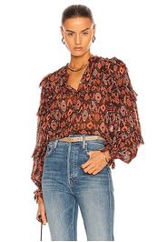 Ulla Johnson Miray Blouse in Wine