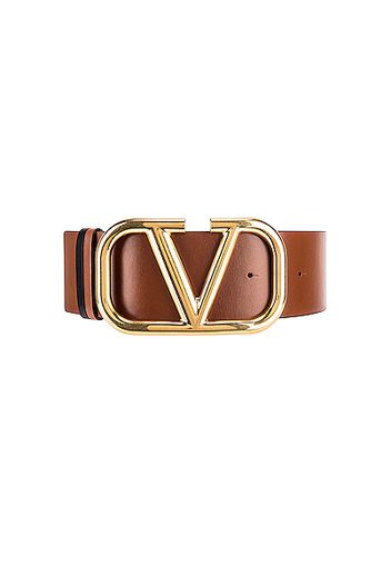 Valentino Garavani VLogo Leather Belt in Brown