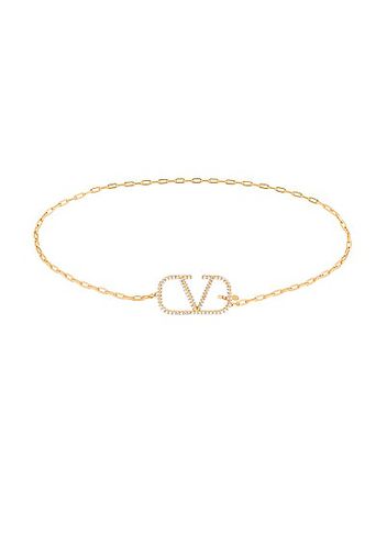 Valentino Garavani VLogo Signature Chain Belt in Metallic Gold