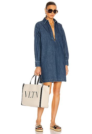 Valentino Garavani Polo Mini Dress in Denim-Medium