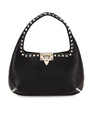 Valentino Garavani Small Leather Hobo Bag in Black