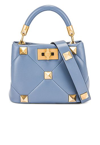 Valentino Garavani Mini Roman Stud Top Handle Bag in Blue