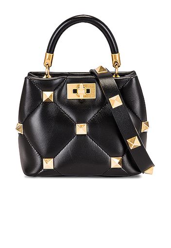 Valentino Garavani Valentino Garavani Garavani Small Roman Stud Top Handle Bag in Black