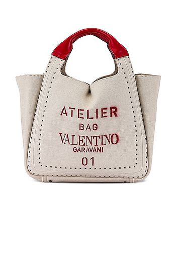 Valentino Garavani Small Atelier Tote in Neutral