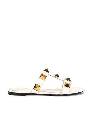 Valentino Garavani Roman Stud Slides in Ivory