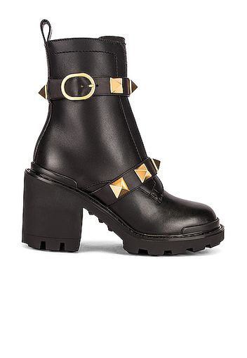 Valentino Garavani Roman Stud Short Boots in Black