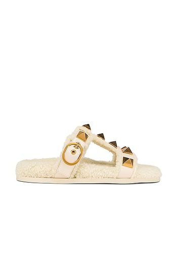 Valentino Garavani Roman Stud Slides in Ivory