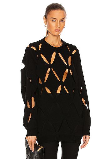 Valentino Net and Cut Out Sweater in Black