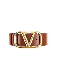 Valentino Garavani VLogo Leather Belt in Brown