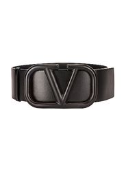 Valentino Garavani Vlogo Leather Belt in Black