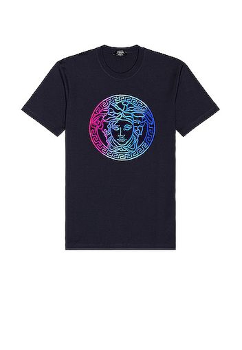 VERSACE Logo Tee in Navy