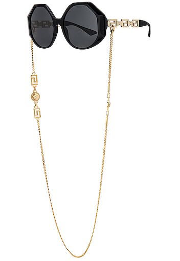 VERSACE Greca Chain Sunglasses in Black