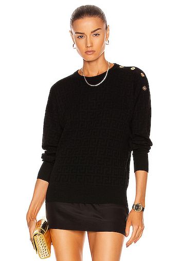 VERSACE Greca Long Sleeve Sweater in Black