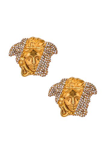 VERSACE Medusa Stud Earrings in Metallic Gold