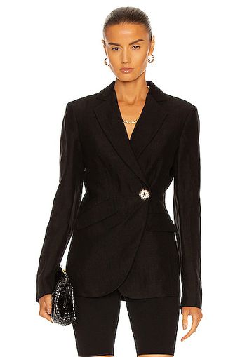 VERSACE One Button Blazer in Black