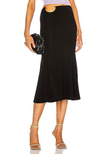 VERSACE Midi Flare Skirt in Black