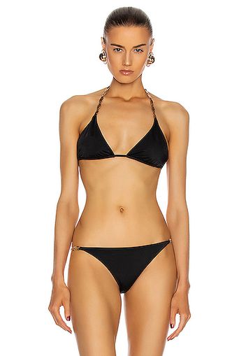 VERSACE Triangle Bikini Top in Black