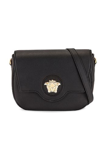 VERSACE Medusa Flap Shoulder Bag in Black