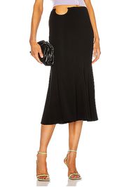 VERSACE Midi Flare Skirt in Black