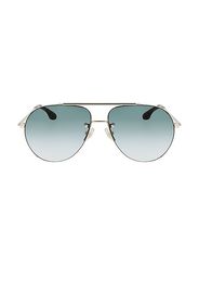 Victoria Beckham Double Bridge Aviator Sunglasses in Blue