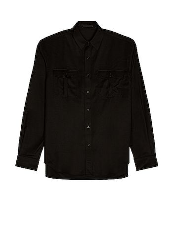 WARDROBE.NYC Flannel Shirt in Black