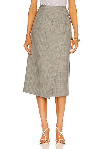 WARDROBE.NYC Wrap Midi Skirt in Grey