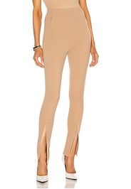 WARDROBE.NYC Front Zip Legging in Beige