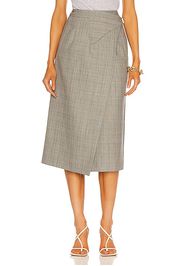 WARDROBE.NYC Wrap Midi Skirt in Grey