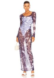 Y/Project Nostalgia Mesh Maxi Dress in Blue