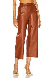 Zeynep Arcay Culotte Leather Pant in Rust