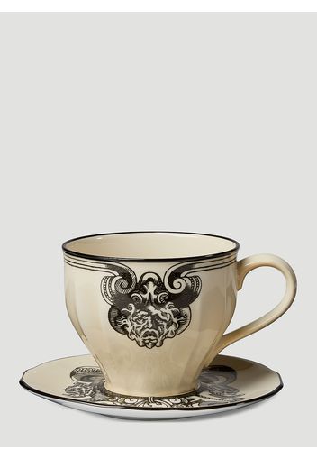 Gucci, Gucci Set of Two Star Eye Cup Saucer | LN-CC unisex White Porcelain. | 7south