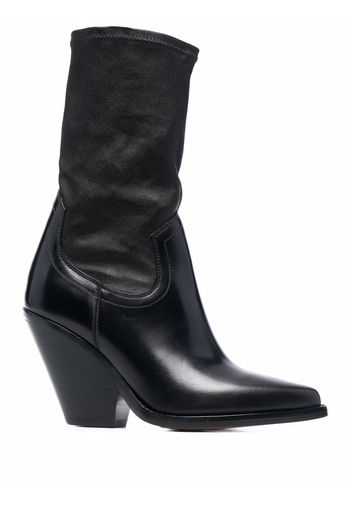 ISABEL MARANT- Leather Heel Ankle Boots- Woman- 36 - Black