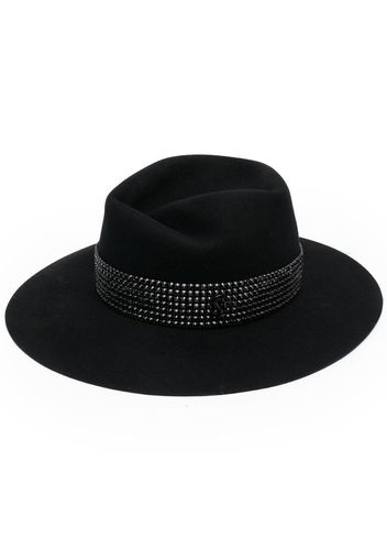 MAISON MICHEL - Virginie Strass Belt On Wool Felt Fedora Hat