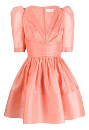 ZIMMERMANN - Flared Silk Blend Linen Short Dress
