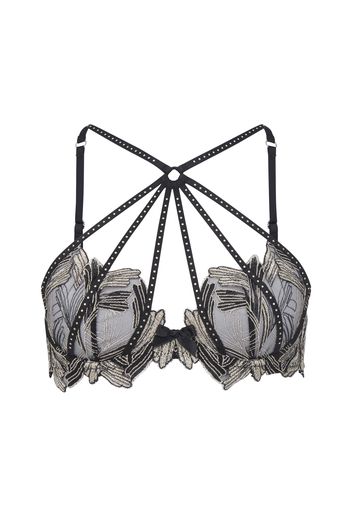 Agent Provocateur Christalina High Neck Plunge Bra Silv/Blk -