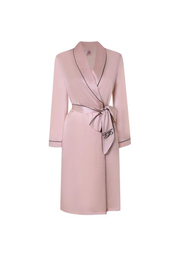 Agent Provocateur Classic Dressing Gown In Pink Silk