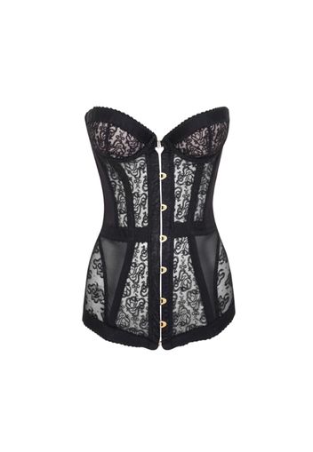 Agent Provocateur Mercy Corset In Black Lace With Embroidery