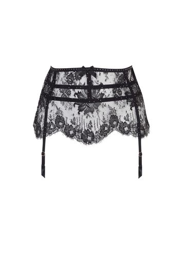 Agent Provocateur Davinah Suspender Black Silk Lace With Swarovski Crystals