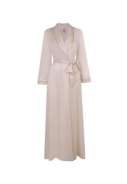 Agent Provocateur Classic Silk Dressing Gown In Ivory