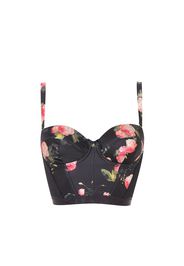 Agent Provocateur Elora Padded Plunge Underwired Bustier In Black Stretch Silk