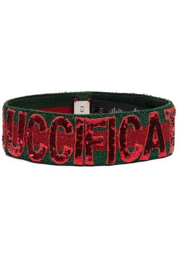 Gucci women's 4996793g0873174 green viscose headband