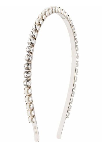 Miu miu women's 5jh0042araf0qcd silver metal headband