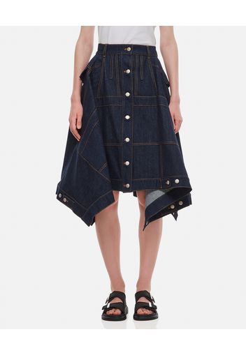 ASYMMETRIC DENIM SKIRT