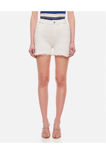 RAW HEM CASHMERE SHORTS